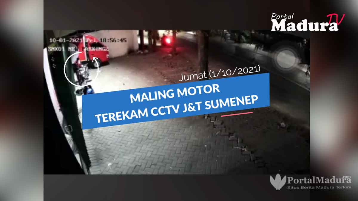 Maling Motor Terekam CCTV Milik Kantor J&T Sumenep