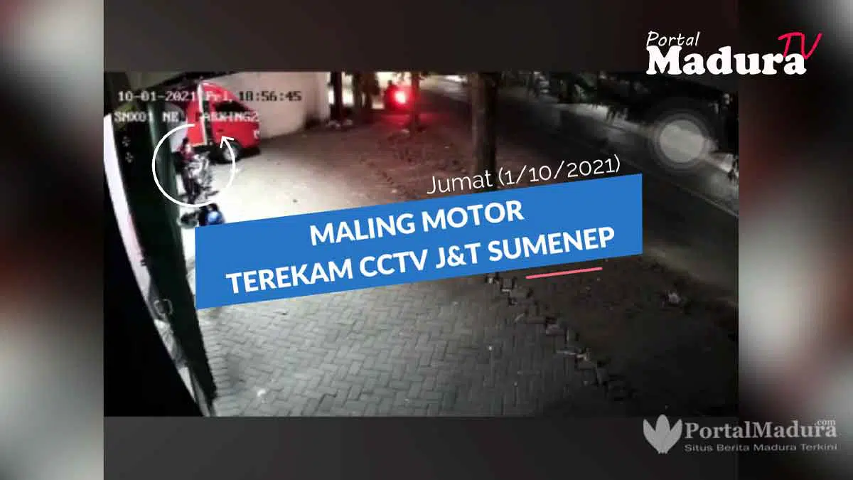 Maling Motor Terekam CCTV Milik Kantor J&T Sumenep