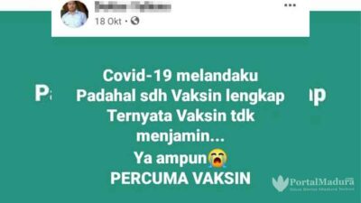 Akun FB Palsu Tulis 'Percuma Vaksin' dan Catut Pejabat Dinkes KB Sampang