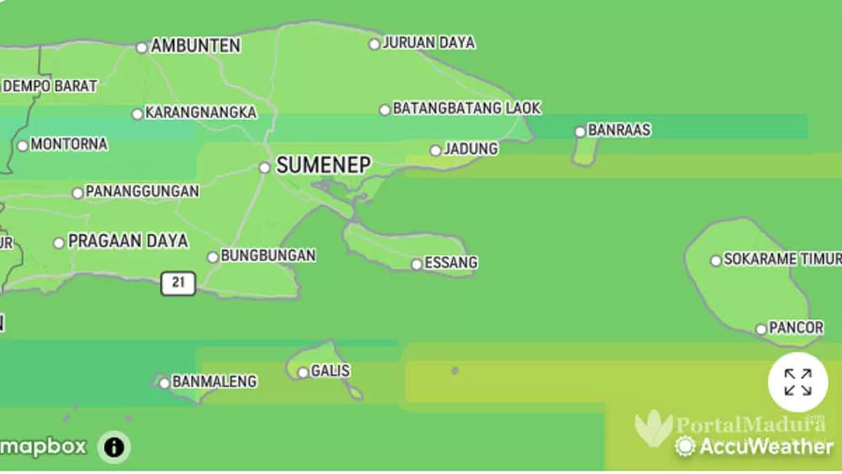 Pagi ini Kualitas Udara Sumenep Bagus Sekali, Sayangnya Hujan Hingga Sore 20 November 2021