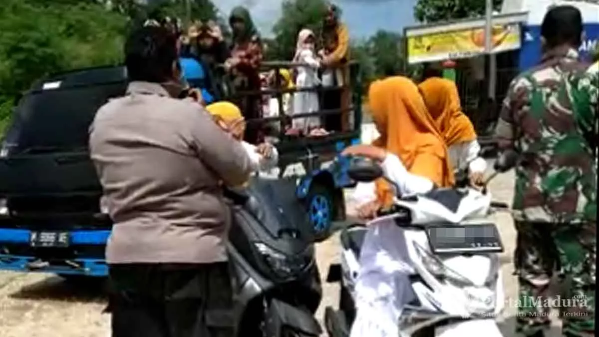 Konvoi Pelantikan Kades Terpilih Dibubarkan Polisi Sumenep