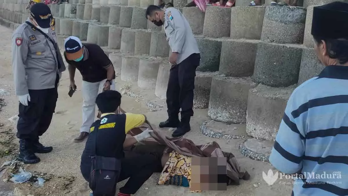 Penemuan Mayat Wanita di Bibir Pantai Desa Sonok Nonggunong