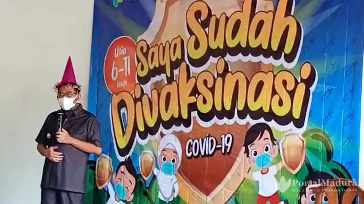 Dikemas Mirip Ulang Tahun, Vaksinasi Covid-19 Khusus Anak Terlihat Unik di Sumenep
