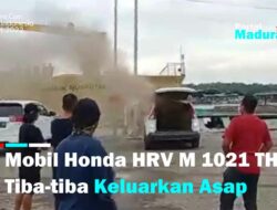 Diparkir, Mobil Honda HRV Keluarkan Asap di Pelabuhan Pelindo III Kalianget