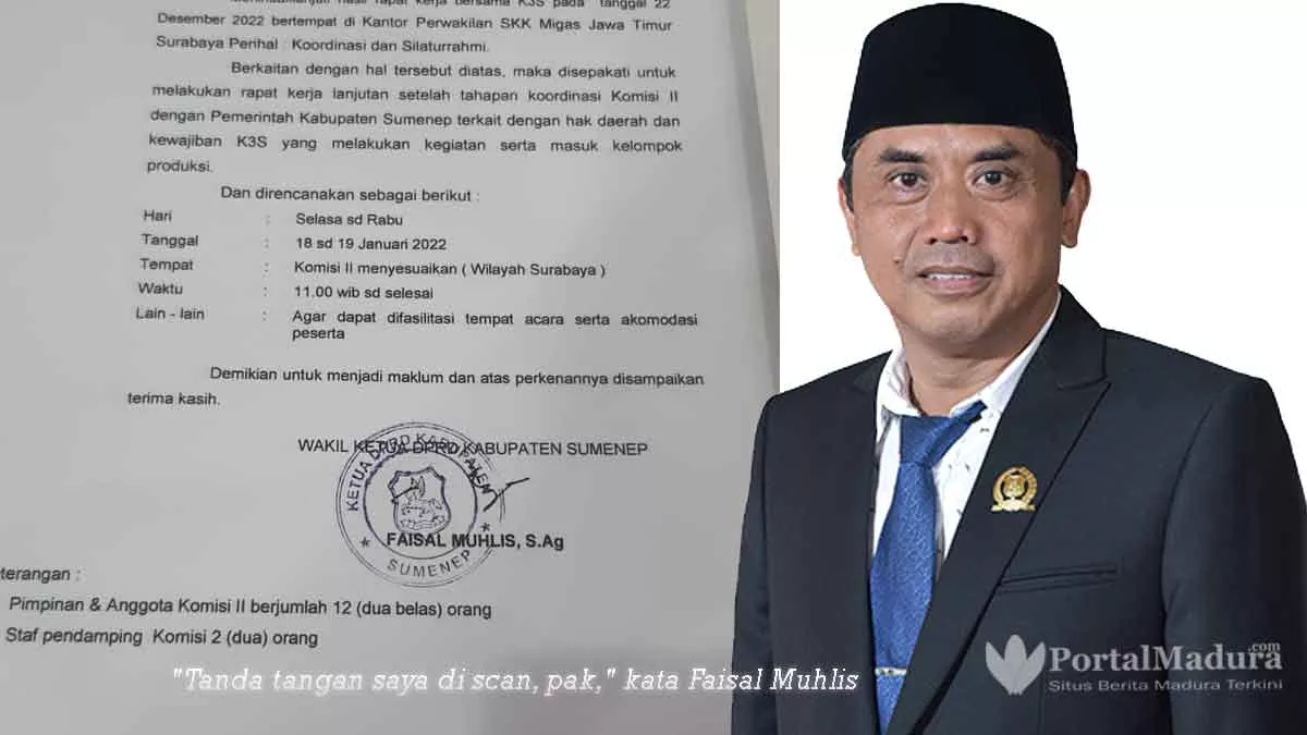 Wakil Ketua DPRD Sumenep, Faisal: Tanda tangan saya di scan