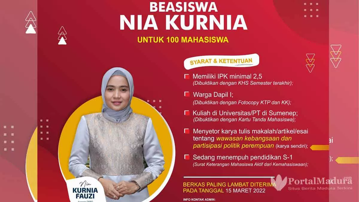 Tanpa Ribet, Nia Kurnia Fauzi Berikan Beasiswa untuk 100 Mahasiswa Sumenep