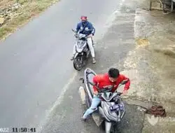 Viral Video Maling Motor Terekam CCTV di Sumenep