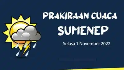 Prakiraan Cuaca Sumenep Hari ini, Selasa 1 November 2022