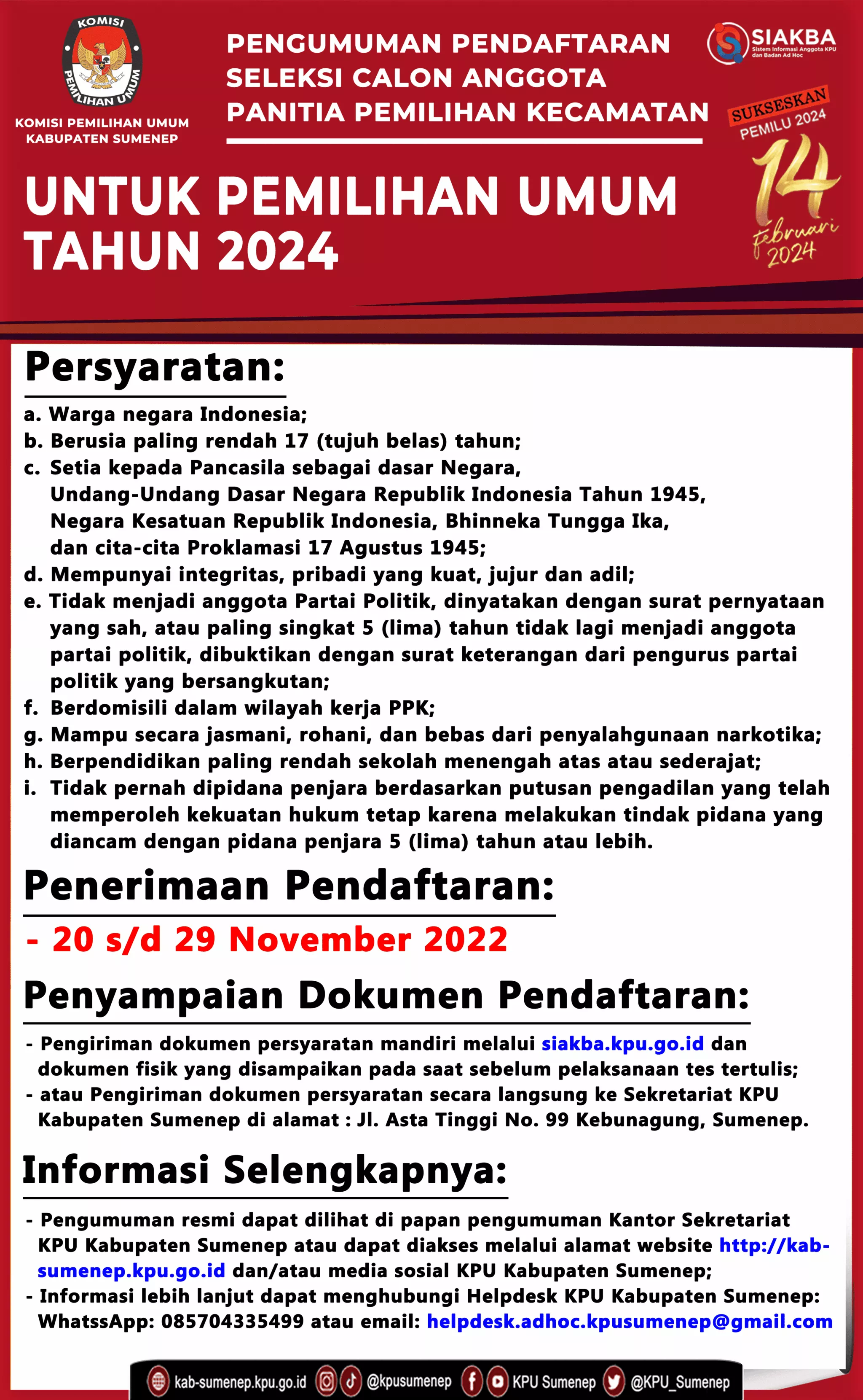 Pemilu 2024, Kpu Sumenep Buka Pendaftaran Seleksi Calon Anggota Ppk - Portalmadura.com Pemilu 2024, KPU Sumenep Buka Pendaftaran Seleksi Calon Anggota PPK
