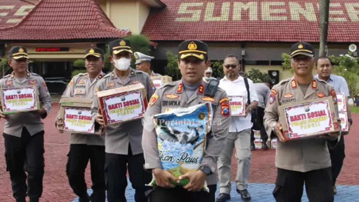 Polres Sumenep Salurkan Bansos Korban Gempa Cianjur