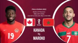 Jadwal Piala Dunia 2022 Kanada vs Maroko