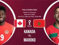 Jadwal Piala Dunia 2022 Kanada vs Maroko