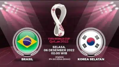 Nonton Link Live Streaming Brasil VS Korea Selatan Piala Dunia 2022 Kick Off 02.00 WIB