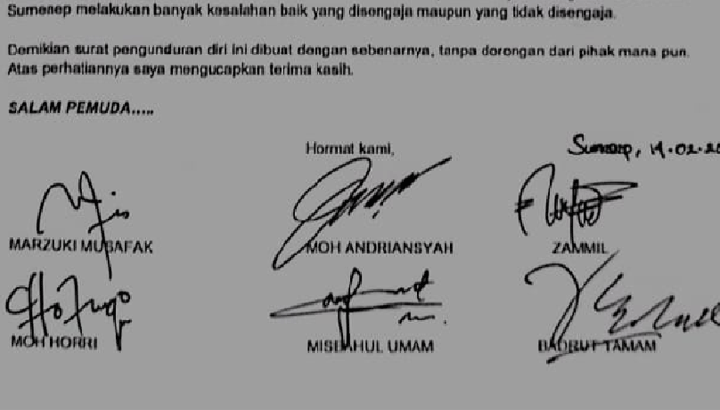 Pengurus DPD KNPI Sumenep Ramai-Ramai Mengundurkan Diri