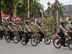 Polwan Polres Sumenep Gelar Gaktur Lalin dan Patroli Bersepeda