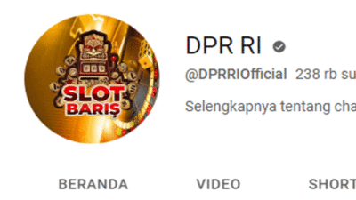 YouTube DPR RI Diretas, Tampilkan Live Judi Online