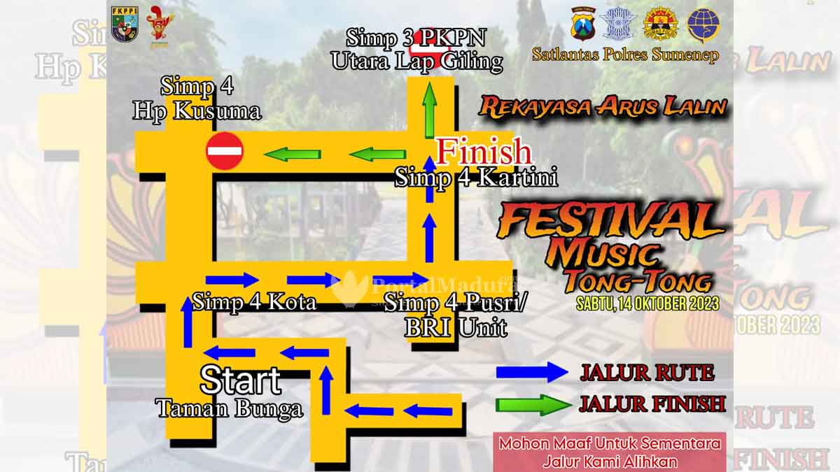 Jalan Kota Sumenep Dialihkan, Ada Gelaran Festival Musik Tongtong se-Madura 2023