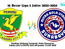 Susunan Pemain Perssu MC vs Mitra Bola Utama Babak 16 Besar Liga 3 Jatim 2023-2024