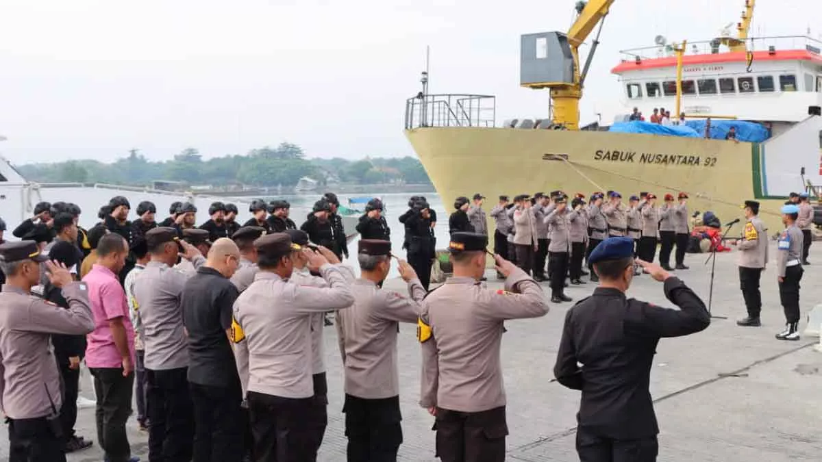 Libatkan Brimob, Pelepasan BKO PAM TPS Pemilu 2024 Kepulauan Masalembu