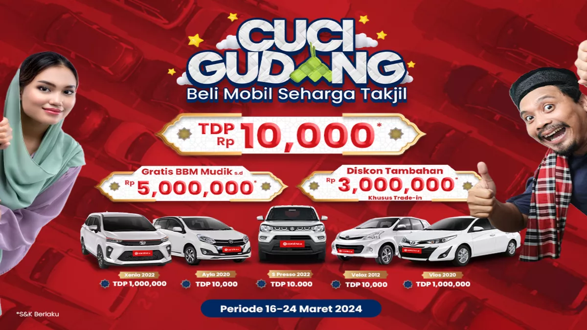 Promo Lebaran TDP Rp 10.000 dari Caroline.id di Cuci Gudang Mobil