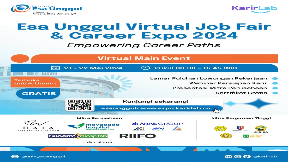 Universitas Esa Unggul dan KarirLab Adakan Virtual Job Fair & Career Expo 2024