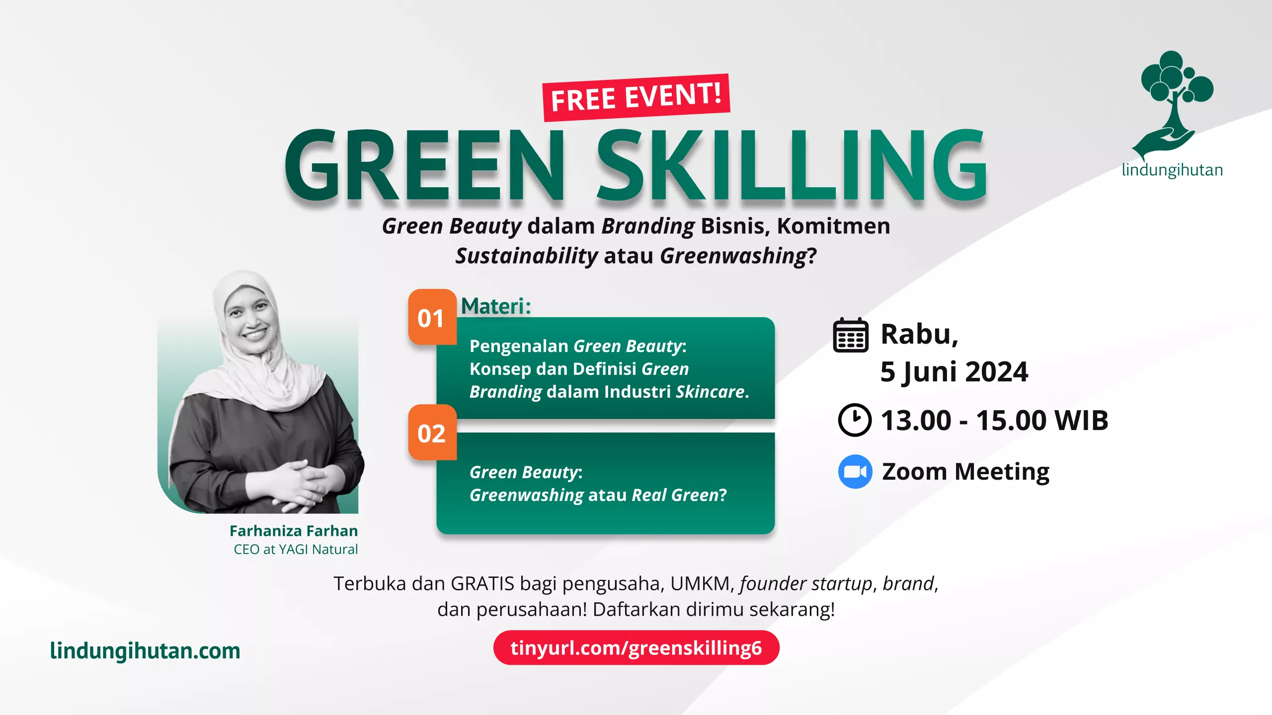 LindungiHutan Gelar Webinar Green Skilling: Green Beauty dan Greenwashing dalam Industri Kecantikan