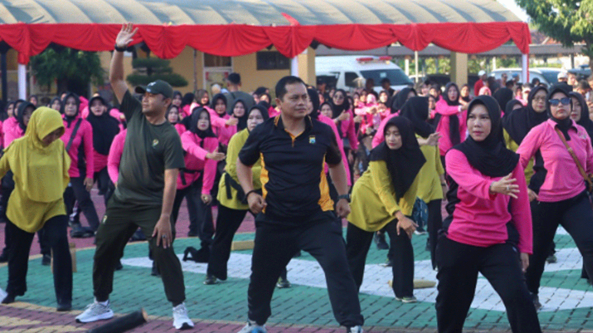 Meriahkan Hari Bhayangkara 78, Polres Sumenep Gelar Olahraga Bersama