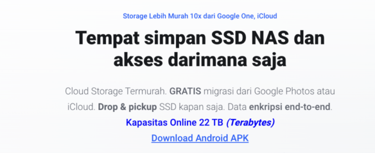 Layanan Penyimpanan Data 22TB Rp 99.000/Bulan