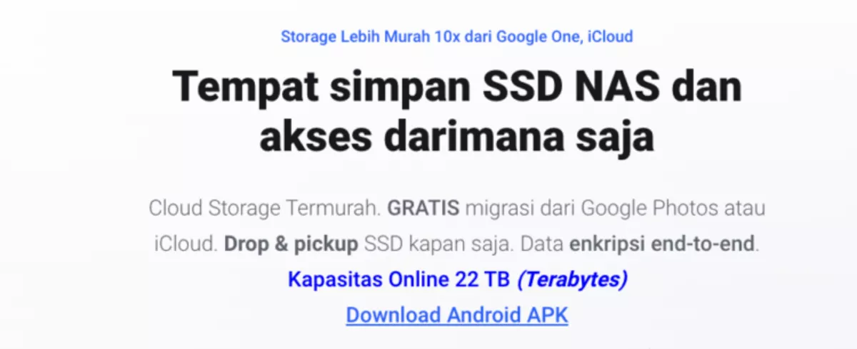 Layanan Penyimpanan Data 22TB Rp 99.000/Bulan
