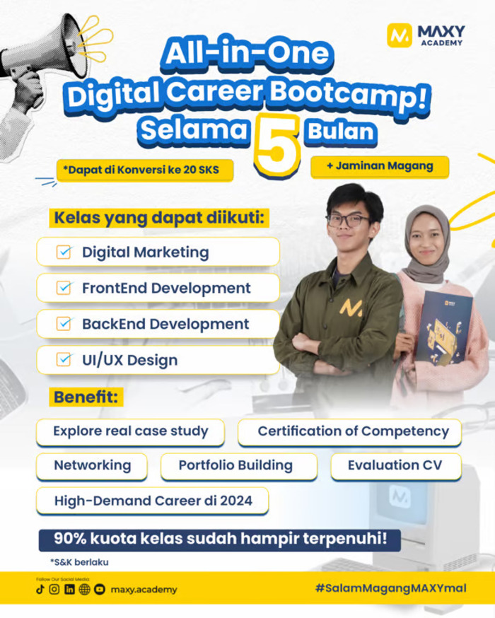 Maxy Academy Luncurkan Bootcamp Digital 5 Bulan