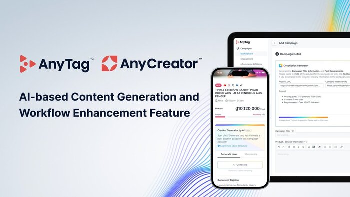 AnyMind Group Menambahkan Kreasi Konten GenAI ke Berbagai Platform