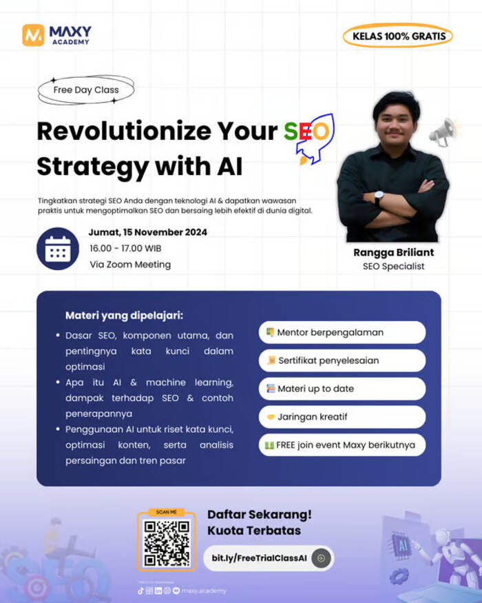 Webinar Gratis MAXY Academy Bahas SEO Cerdas dengan AI