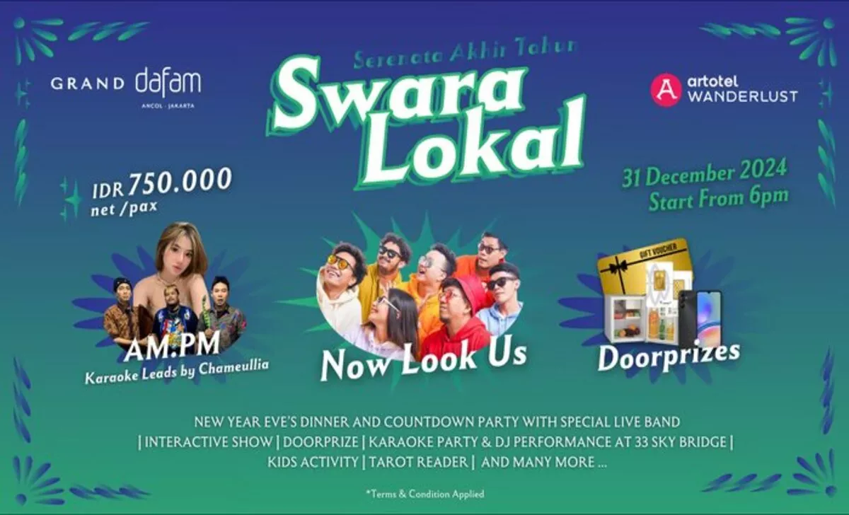 Rayakan Tahun Baru di GRAND DAFAM Ancol dengan SWARA LOKAL: Musik, Hiburan, dan Doorprizes Menarik