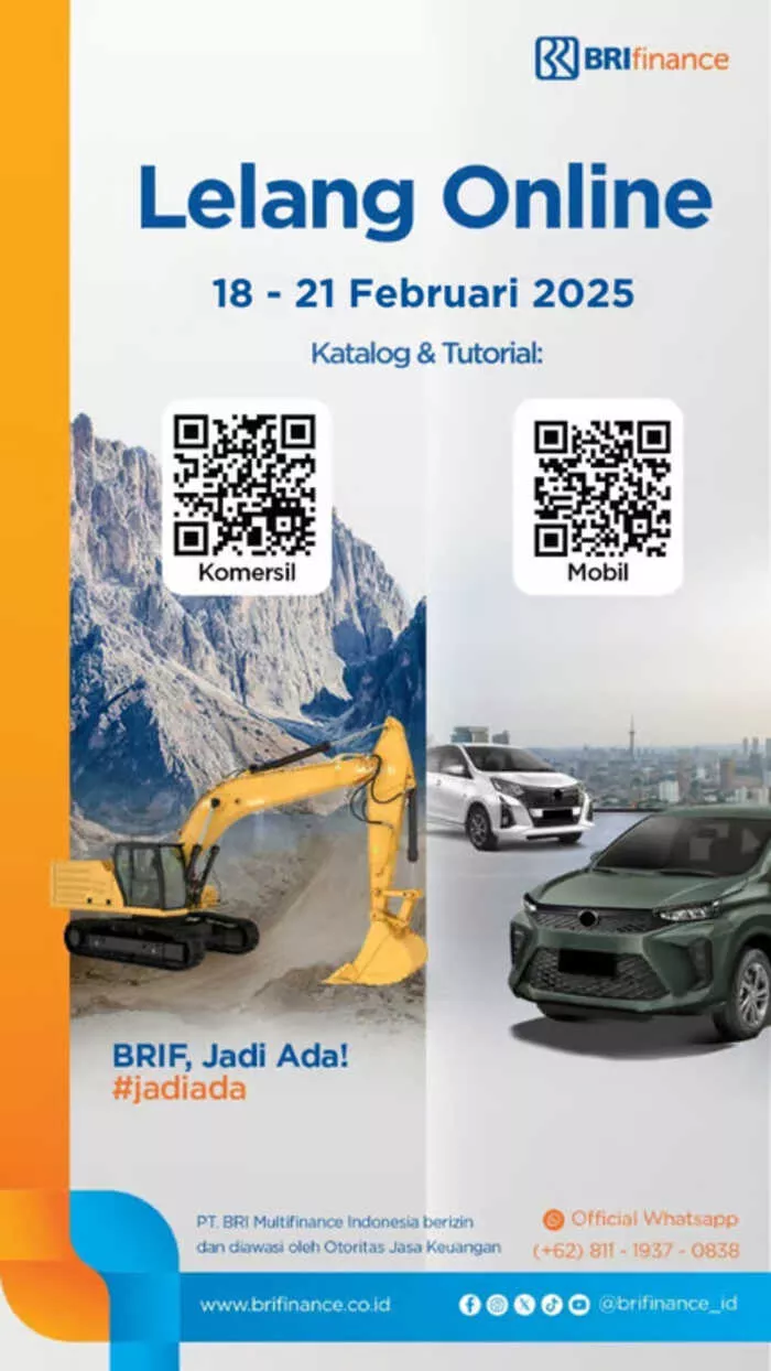 BRI Finance Gelar Lelang Online Mobil dan Aset
