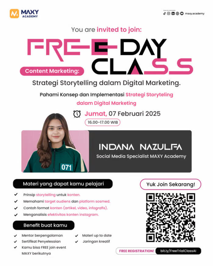 MAXY Academy Adakan Kelas Gratis tentang Storytelling dalam Marketing