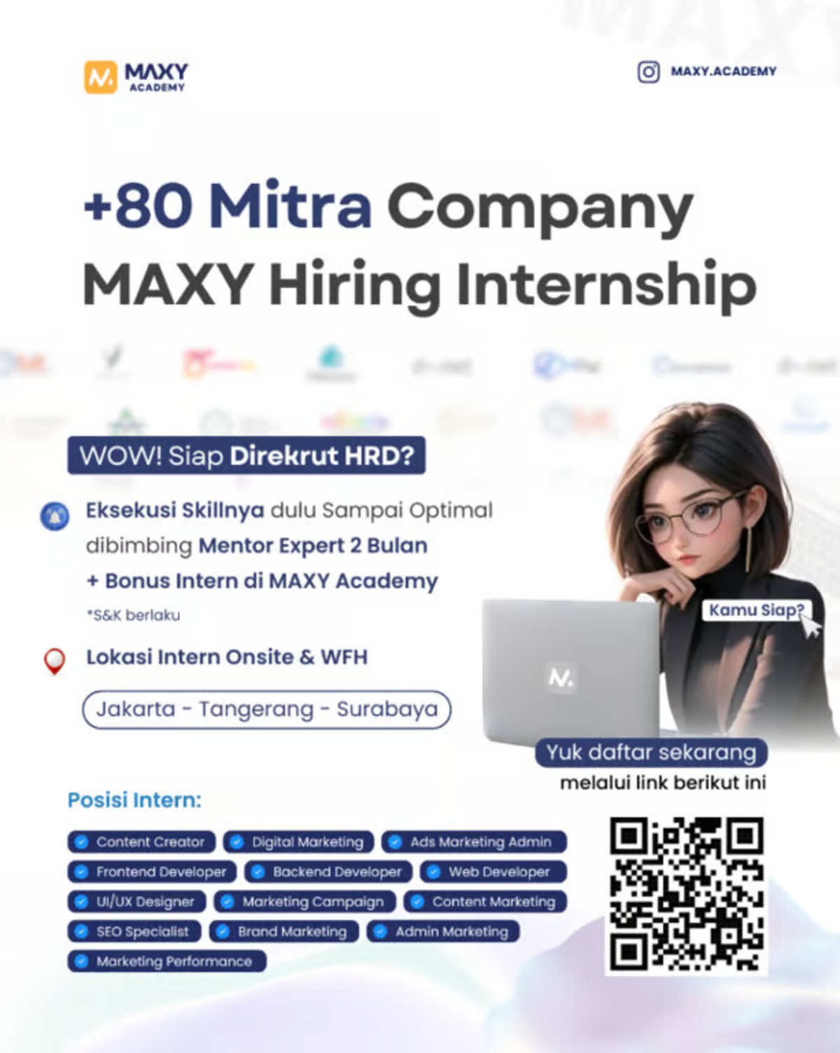 MAXY Academy Berkolaborasi dengan 80 Perusahaan Mitra (Sumber : MAXY Academy)