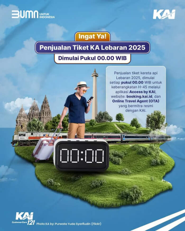 Tiket Kereta Lebaran 2025 Sudah Bisa Dipesan