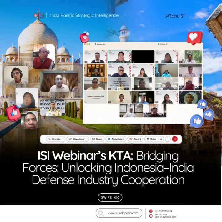 Memperkuat Kerja Sama Pertahanan Indonesia-India Melalui Webinar ISI