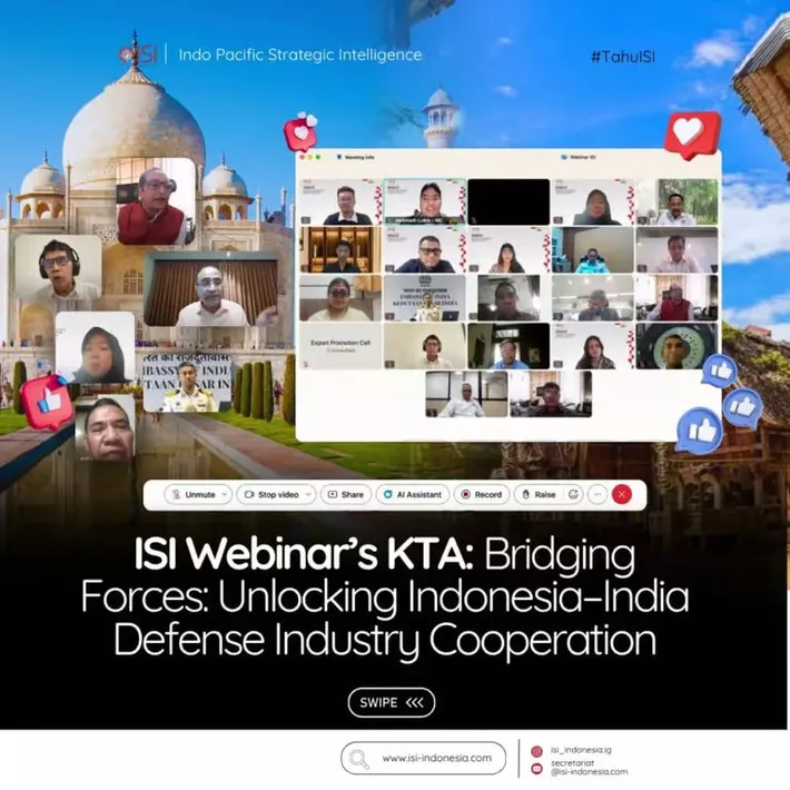 Memperkuat Kerja Sama Pertahanan Indonesia-India Melalui Webinar ISI