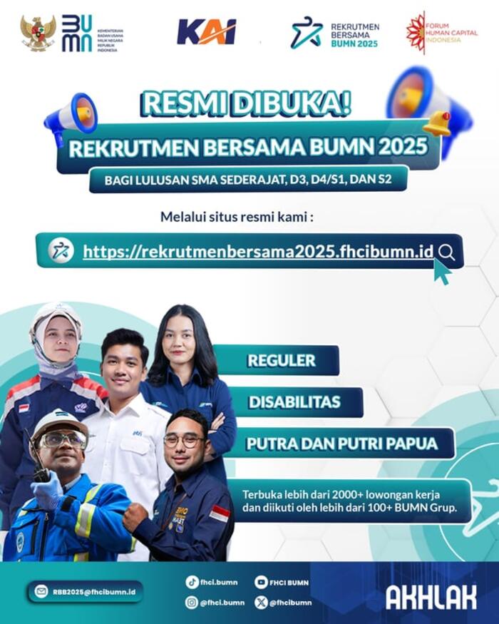 KAI Buka Kesempatan Karier di Rekrutmen Bersama BUMN 2025