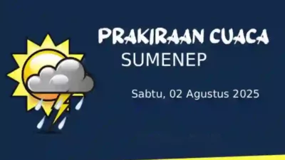 Cuaca Sumenep Hari Ini 01 Agustus 2025 Cerah Berawan di Sejumlah Wilayah, Angin Kencang Hingga 29,4 km/jam