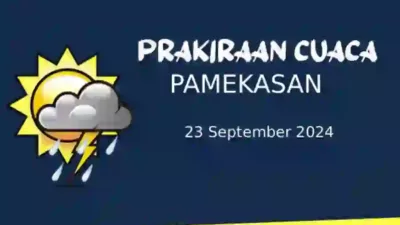 Cuaca Cerah Sepanjang Hari Selasa 23 September 2025 di Pamekasan, Waspada Suhu Panas & Angin Kencang di 13 Kecamatan