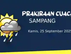 Cuaca Sampang Hari Ini Kamis, 25 September 2025, Cerah Sepanjang Hari, Angin Kencang di Ketapang dan Sokobanah!