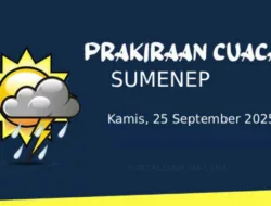 Cuaca Sumenep Hari Ini Kamis, 25 September 2025, Cerah Sepanjang Hari, Angin Kencang di Masalembu Capai 30 km/jam!