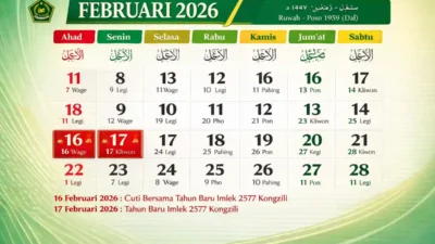 Libur Panjang 4 Hari di Februari 2026, Catat Tanggal Cuti Bersama dan Libur Nasional Imlek