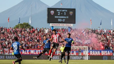 Malut United, Bhayangkara FC, BRI Super League, Ciro Alves, David da Silva, Stadion Gelora Kie Raha, Liga 1
