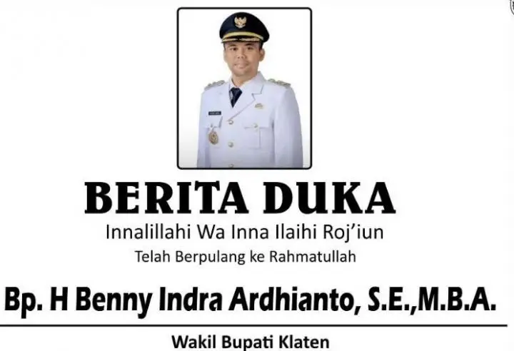Wakil Bupati Klaten Benny Indra Ardhianto Meninggal Dunia di Usia 33 Tahun, Sempat Dirawat di RS Kariadi