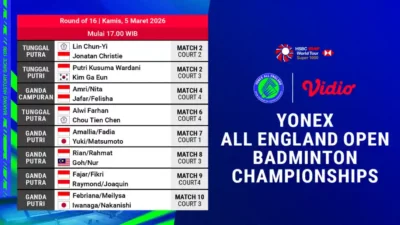 All England 2026 Memanas: 8 Wakil Indonesia Bertarung di Babak 16 Besar, Saksikan Live Streaming di Vidio