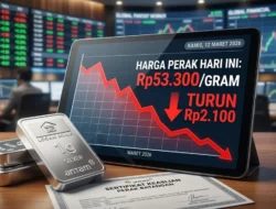 Anjlok Rp2.100, Harga Perak Antam Berada di Level Rp53.300 Per Gram Hari Ini