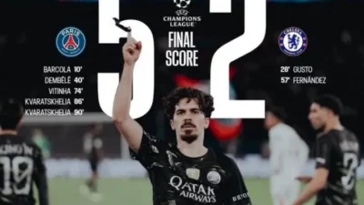 Bantai Chelsea 5-2, PSG Tuntaskan Dendam di Liga Champions! Kvaratskhelia Cetak Brace Dramatis